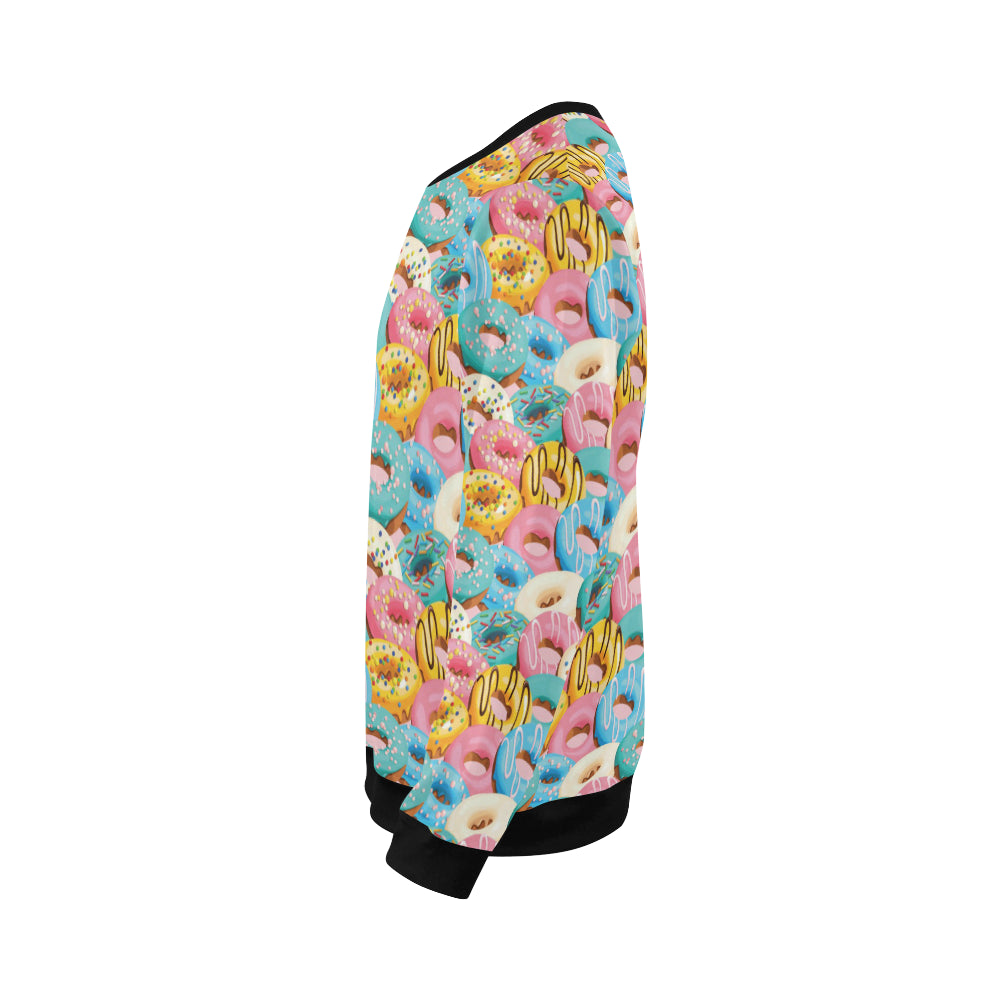 Donut Pattern Print Design DN01 Men Long Sleeve Sweatshirt
