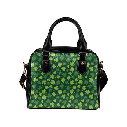 Clover  Pattern Print Design 02 Shoulder Handbag