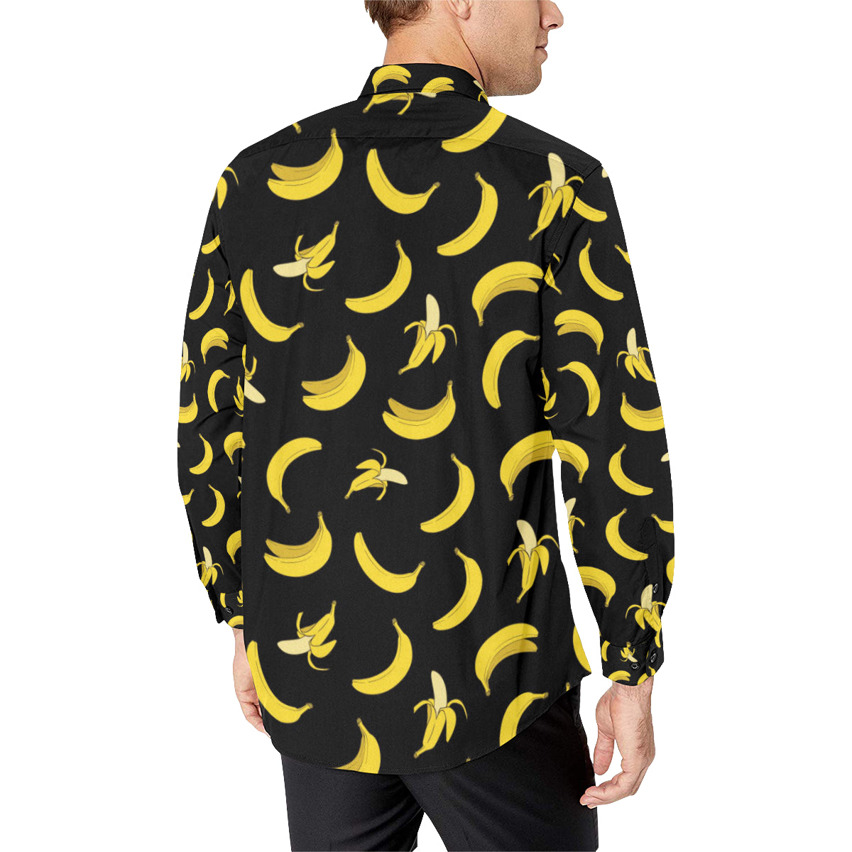 Banana Pattern Print Design BA05 Men's Long Sleeve Shirt