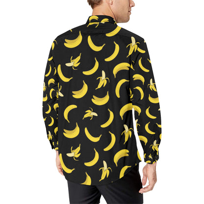 Banana Pattern Print Design BA05 Men's Long Sleeve Shirt