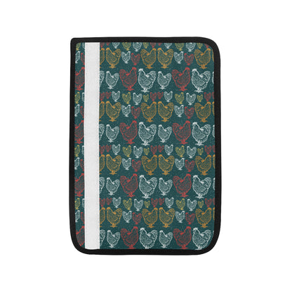 Rooster Hand Draw Design Car Seat Belt Cover
