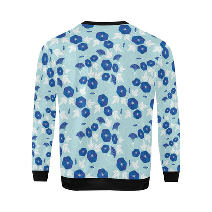 Morning Glory Pattern Print Design MG07 Men Long Sleeve Sweatshirt