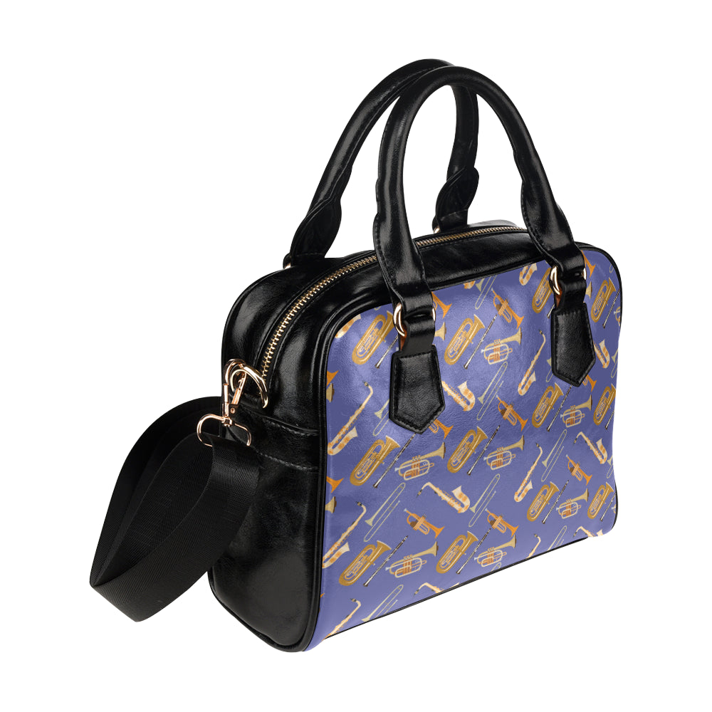 Trombone Pattern Print Design 02 Shoulder Handbag