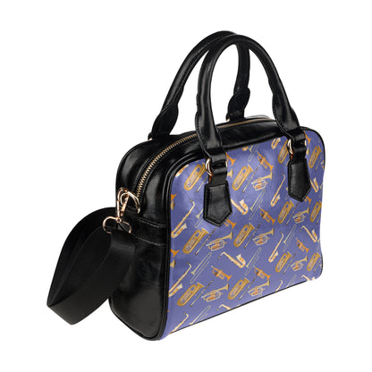 Trombone Pattern Print Design 02 Shoulder Handbag