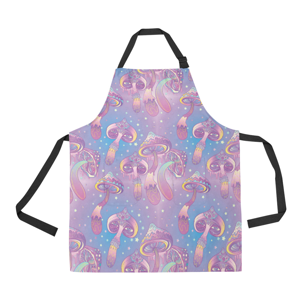 Psychedelic Mushroom Pattern Print Design A01 Apron with Pocket