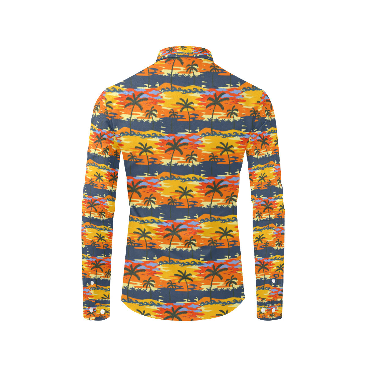 Palm Tree Pattern Print Design PT010 Men's Long Sleeve Shirt