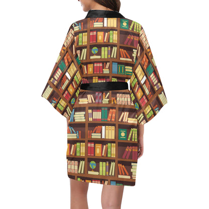Book Pattern Print Design 06 Women's Short Kimono