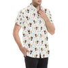 Chihuahua Pattern Print Design 06 Men's Short Sleeve Button Up Shirt