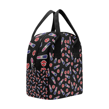 Lipstick Pattern Print Design LT01 Insulated Lunch Bag