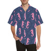 SeaHorse Pink Pattern Print Design 02 Men's Hawaiian Shirt