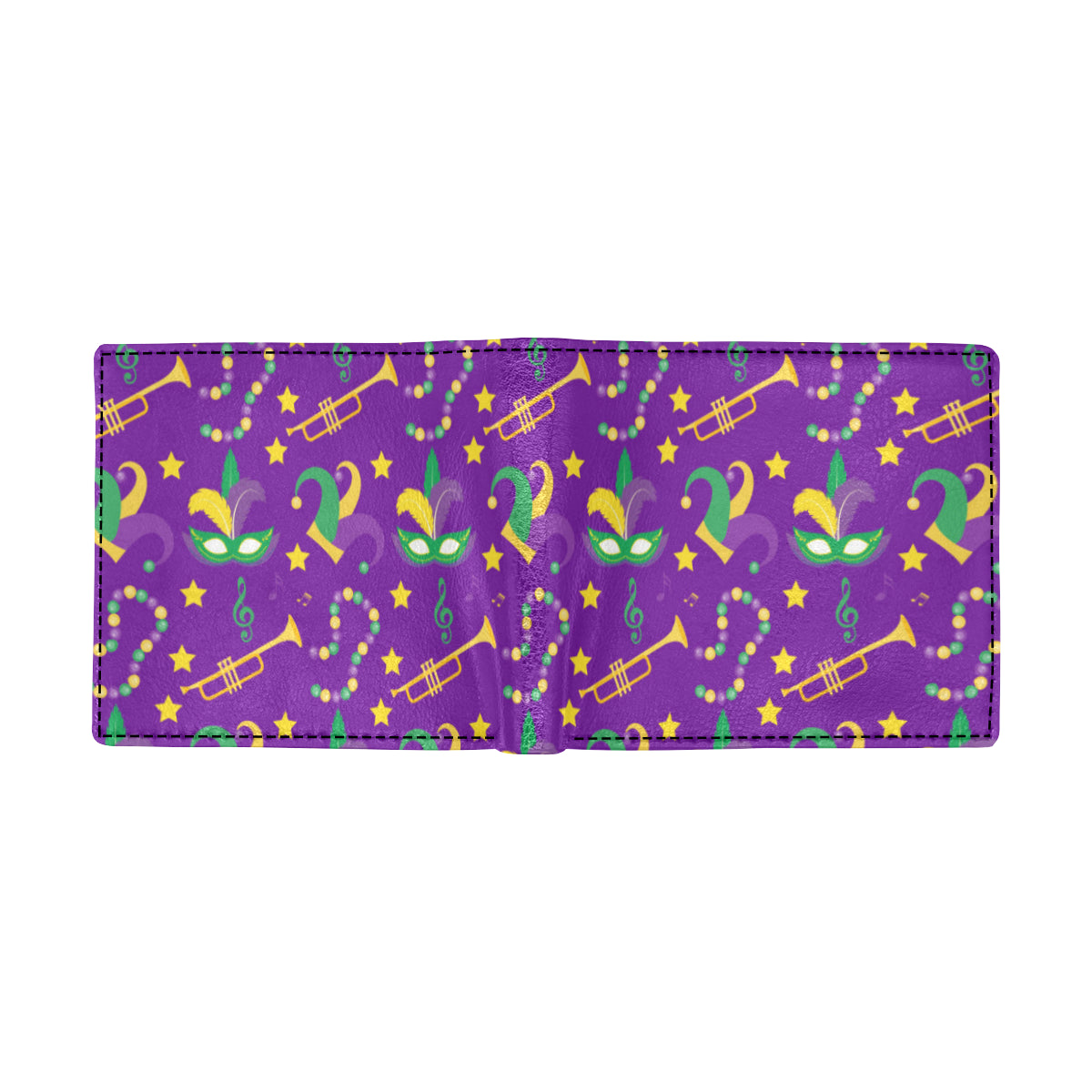Mardi Gras Pattern Print Design 06 Men's ID Card Wallet