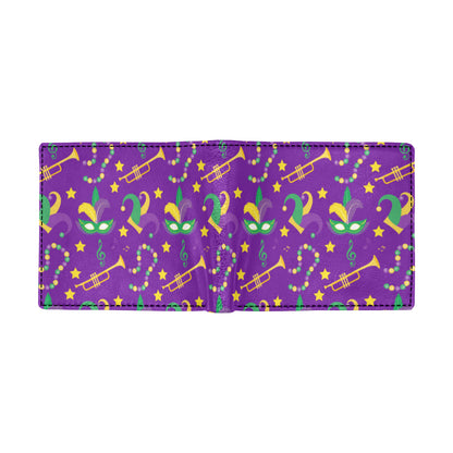 Mardi Gras Pattern Print Design 06 Men's ID Card Wallet