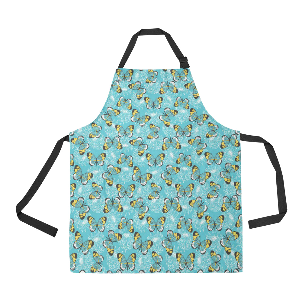 Butterfly Pattern Print Design 010 Apron with Pocket