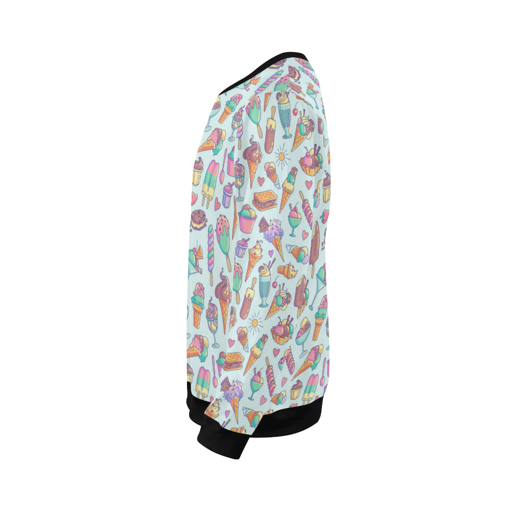 Ice Cream Pattern Print Design IC02 Men Long Sleeve Sweatshirt