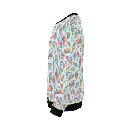 Ice Cream Pattern Print Design IC02 Men Long Sleeve Sweatshirt