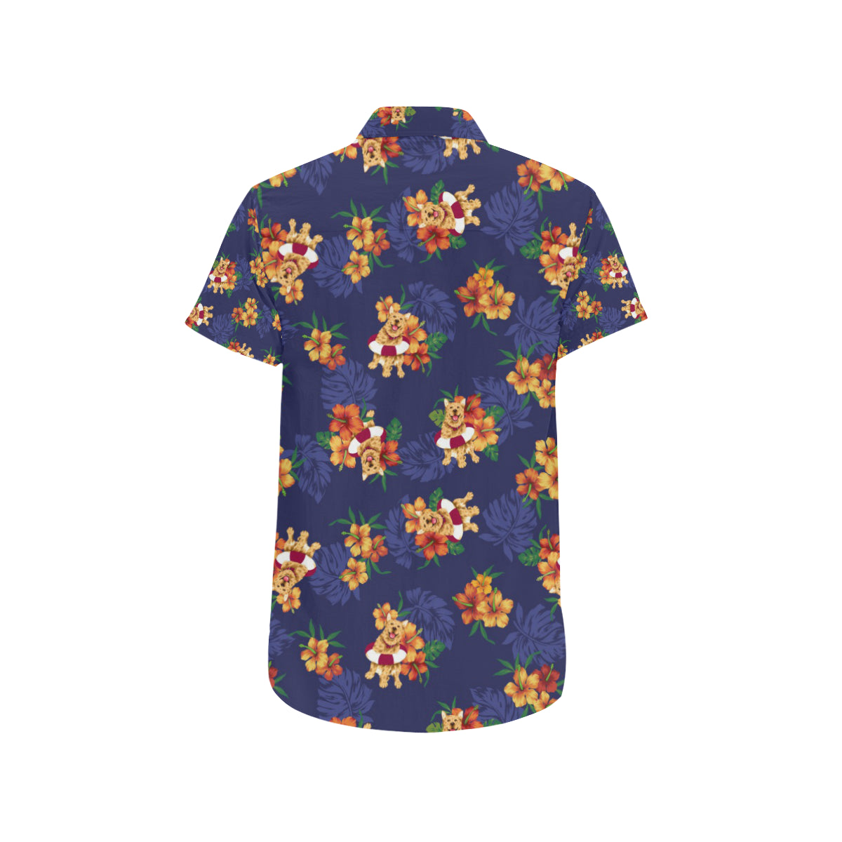Hawaiian Themed Pattern Print Design H02 Men's Short Sleeve Button Up Shirt