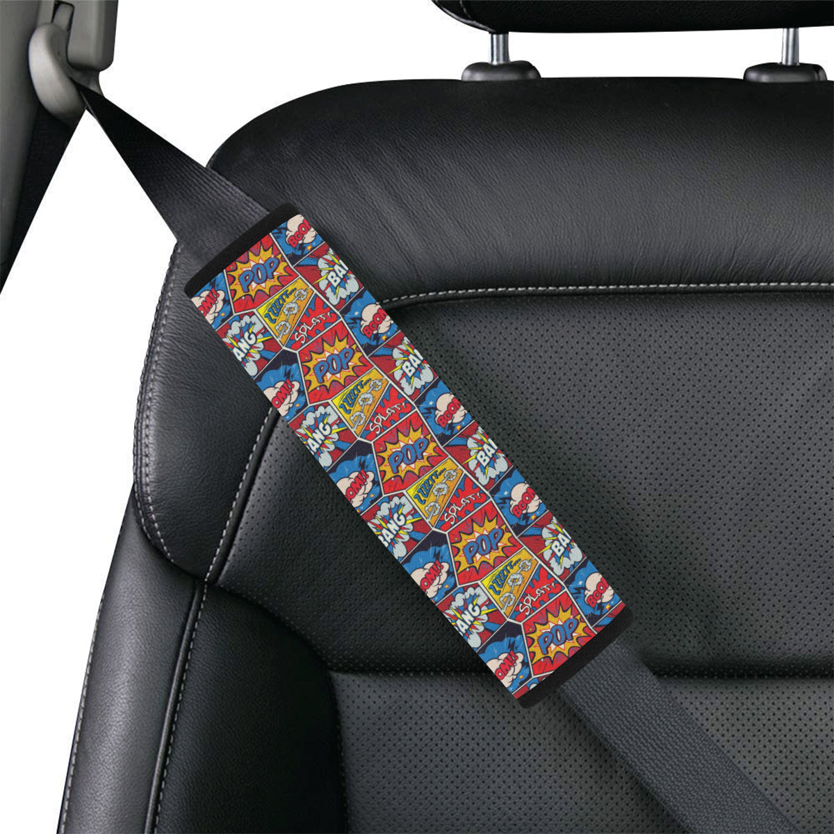 Comic Book Pattern Print Design 03 Car Seat Belt Cover