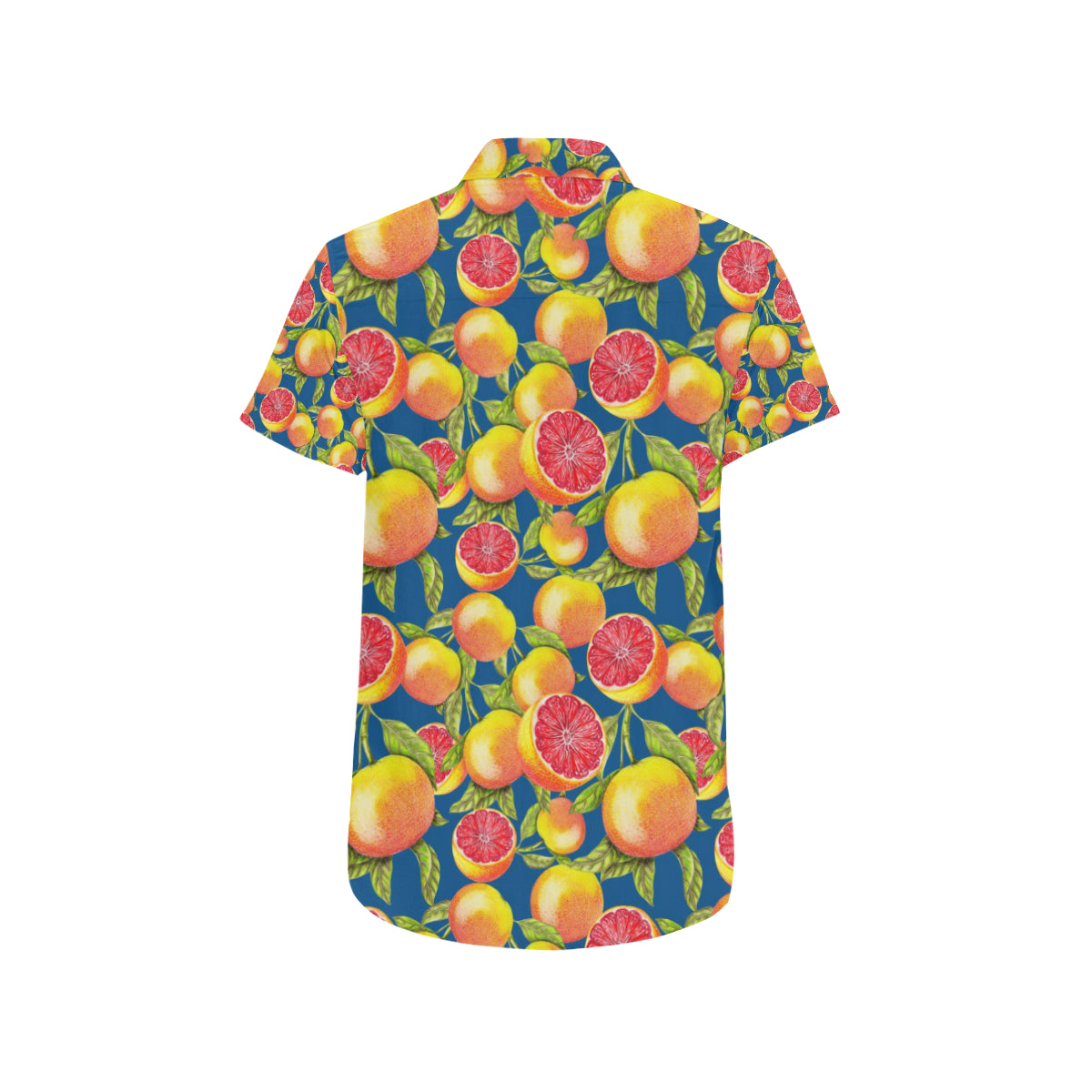 Grapefruit Pattern Print Design GF04 Men's Short Sleeve Button Up Shirt