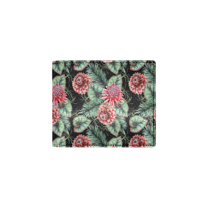 Dahlia Pattern Print Design DH06 Men's ID Card Wallet