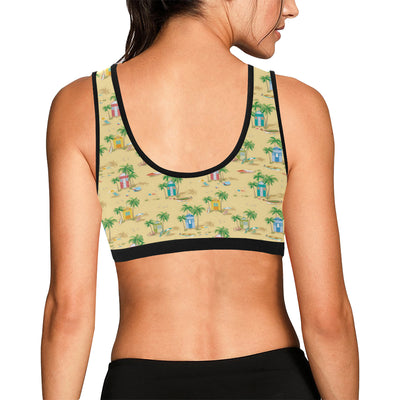 Beach Themed Pattern Print Design 01 Sports Bra