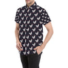 Chicken Pattern Print Design 03 Men's Short Sleeve Button Up Shirt