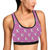 Bull Terrier Happy Print Pattern Sports Bra