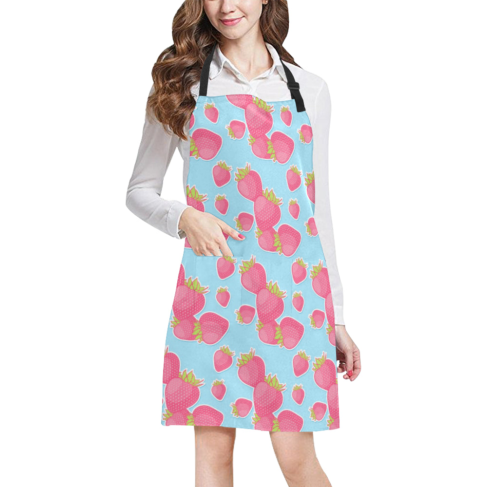 Strawberry Pattern Print Design SB04 Apron with Pocket