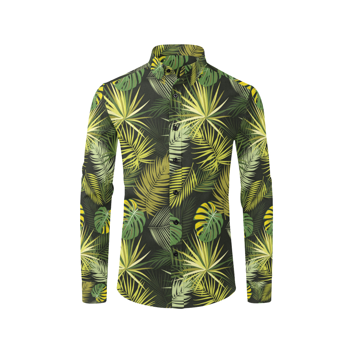 Palm Leaf Pattern Print Design A05 Men's Long Sleeve Shirt