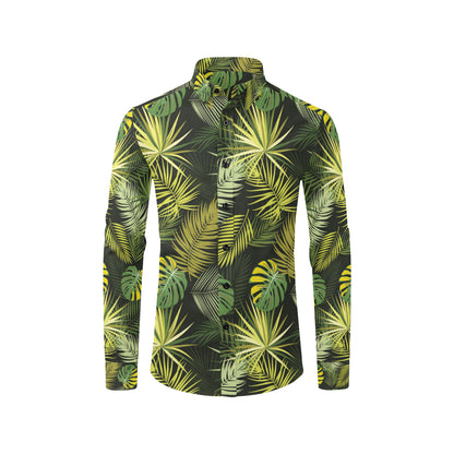 Palm Leaf Pattern Print Design A05 Men's Long Sleeve Shirt