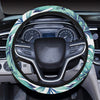 Pattern Tropical Palm Leaves Steering Wheel Cover with Elastic Edge