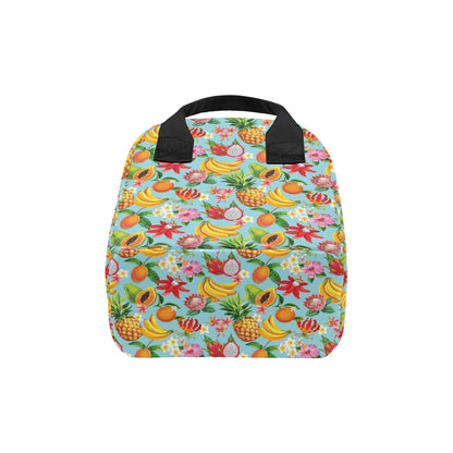Tropical Fruits Pattern Print Design TF01 Insulated Lunch Bag