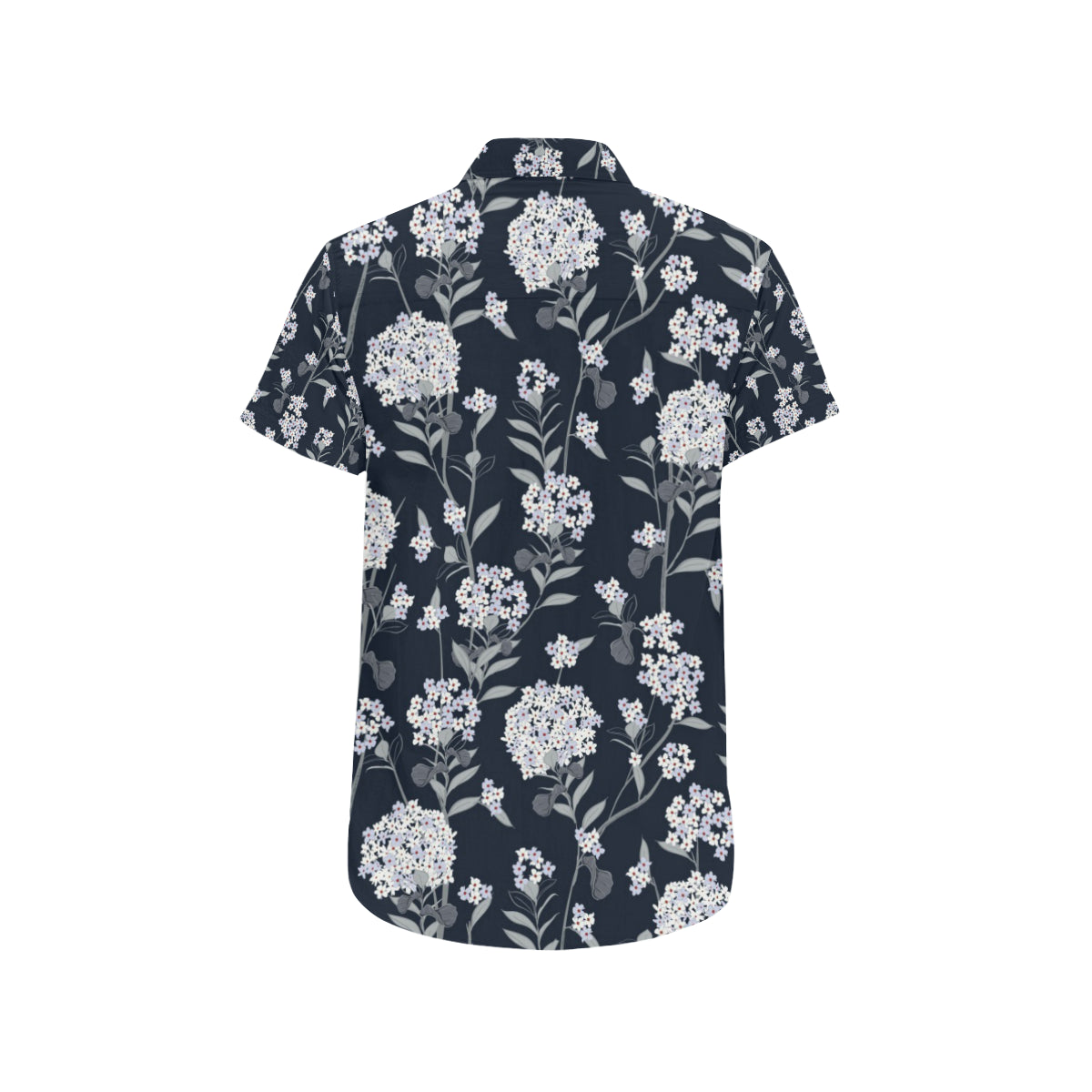 Hydrangea Pattern Print Design HD07 Men's Short Sleeve Button Up Shirt