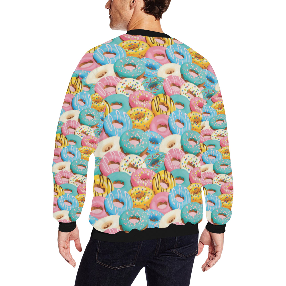 Donut Pattern Print Design DN01 Men Long Sleeve Sweatshirt