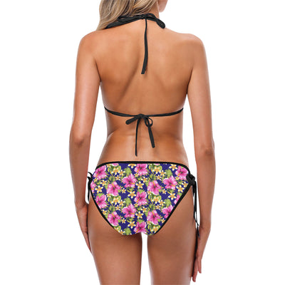 Pink Hibiscus Pattern Print Design HB027 Bikini