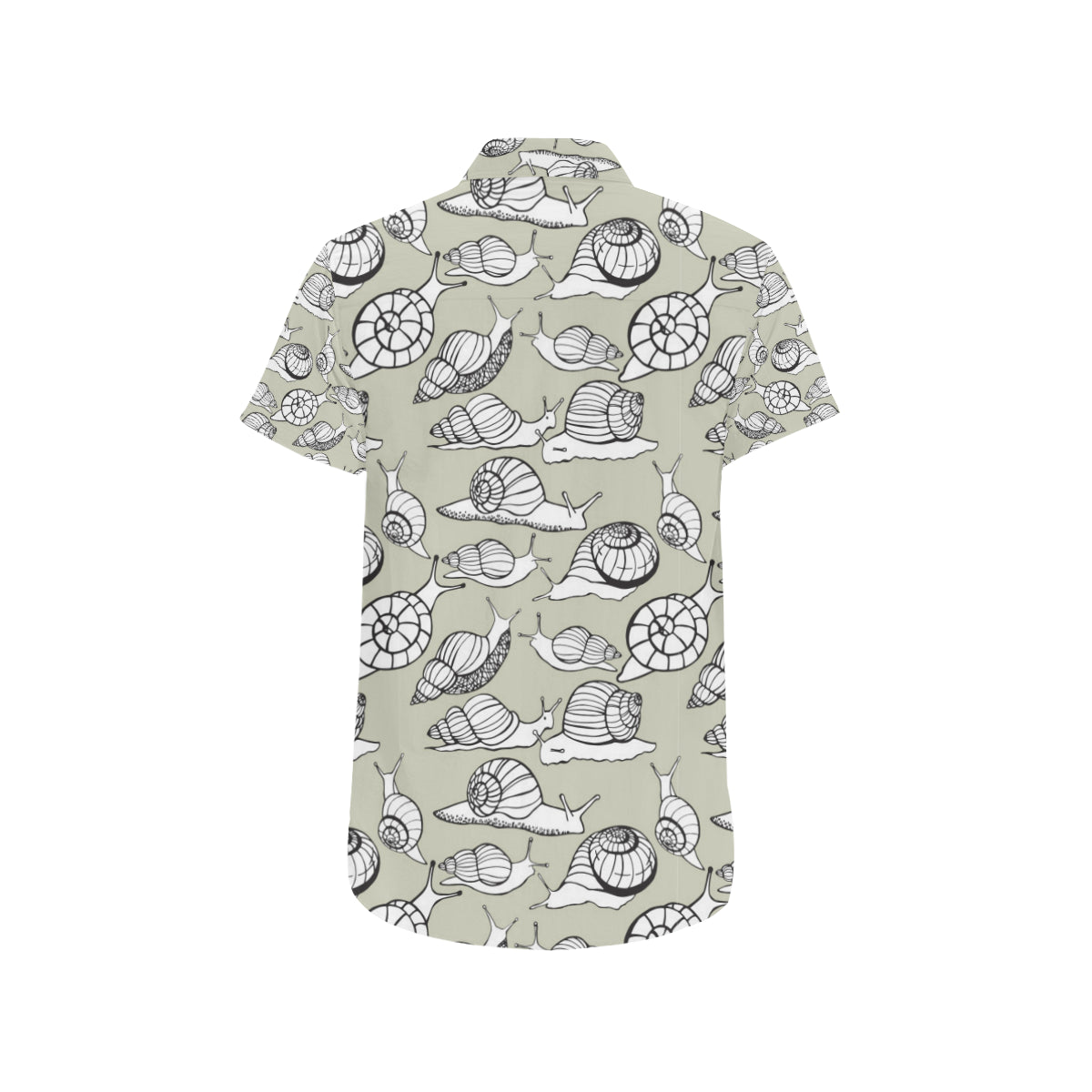 Snail Pattern Print Design 03 Men's Short Sleeve Button Up Shirt