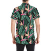 Bird Of Paradise Pattern Print Design BOP03 Men's Short Sleeve Button Up Shirt