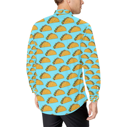 Taco Pattern Print Design TC03 Men's Long Sleeve Shirt