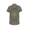 Mandala Pattern Print Design 05 Men's Short Sleeve Button Up Shirt