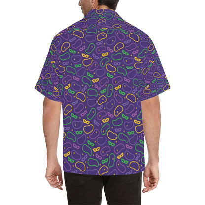 Mardi Gras Pattern Print Design 04 Men's Hawaiian Shirt