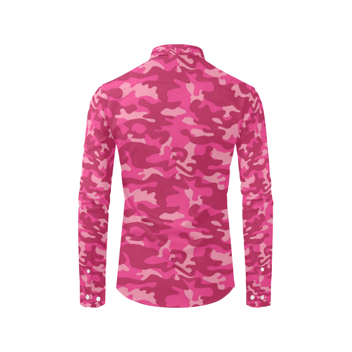 Camo Pink Pattern Print Design 01 Men's Long Sleeve Shirt