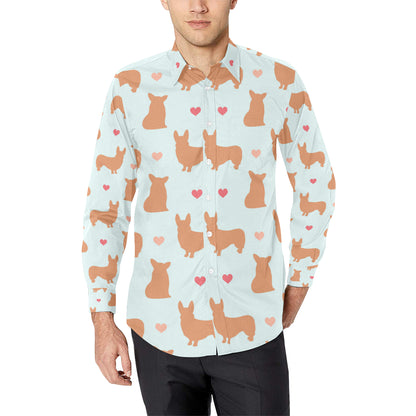Pembroke Welsh Corgis Pattern Print Design A01 Men's Long Sleeve Shirt