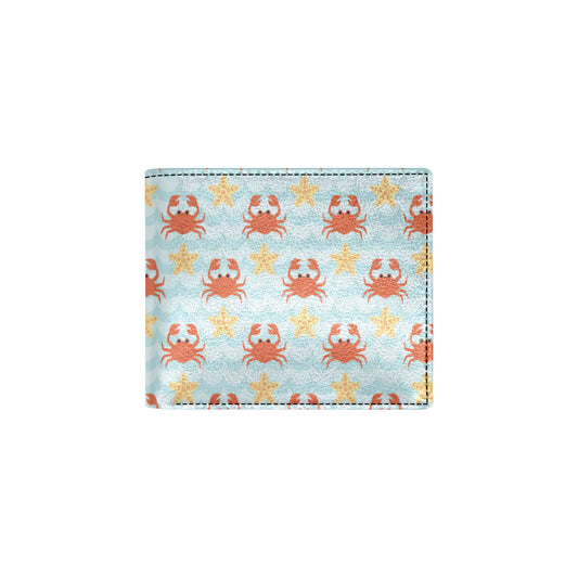 Crab Pattern Print Design 03 Men's ID Card Wallet