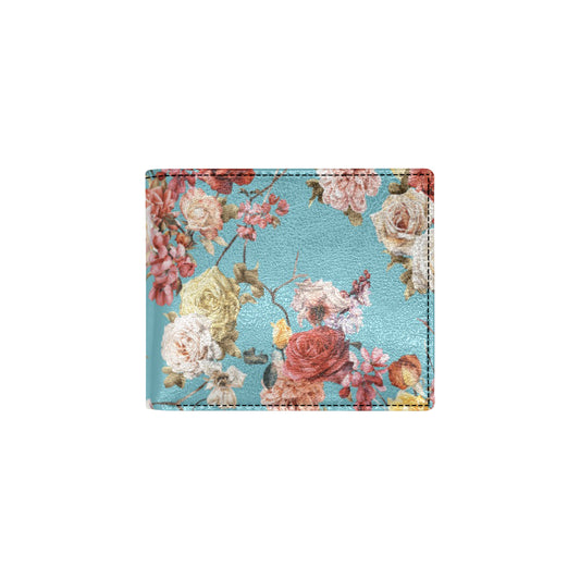 Summer Floral Pattern Print Design SF05 Men's ID Card Wallet
