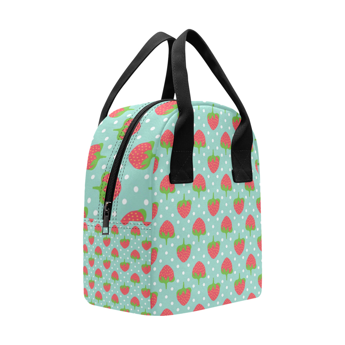 Strawberry Pattern Print Design SB06 Insulated Lunch Bag