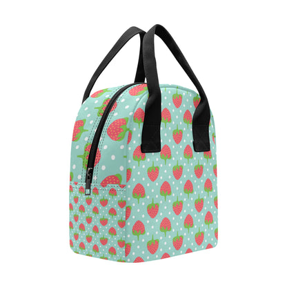 Strawberry Pattern Print Design SB06 Insulated Lunch Bag