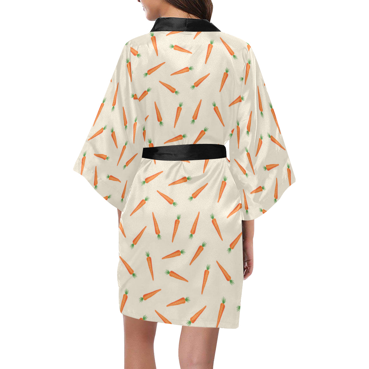 Carrot Pattern Print Design 07 Women's Short Kimono