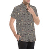 Native Indian life Design Print Men's Short Sleeve Button Up Shirt