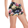 Water Lily Pattern Print Design WL02 Yoga Shorts