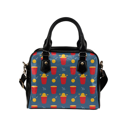Beer Pong Pattern Print Design 02 Shoulder Handbag