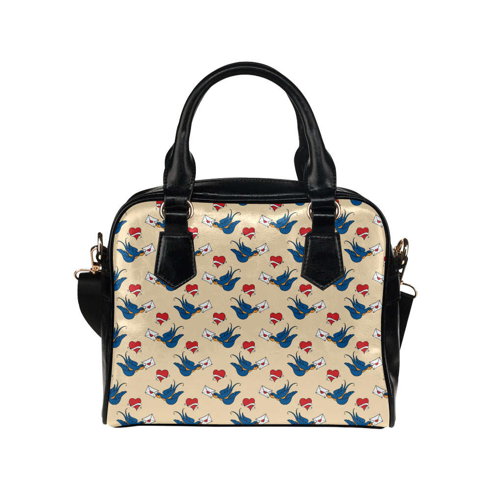 Swallow Bird Pattern Print Design 05 Shoulder Handbag